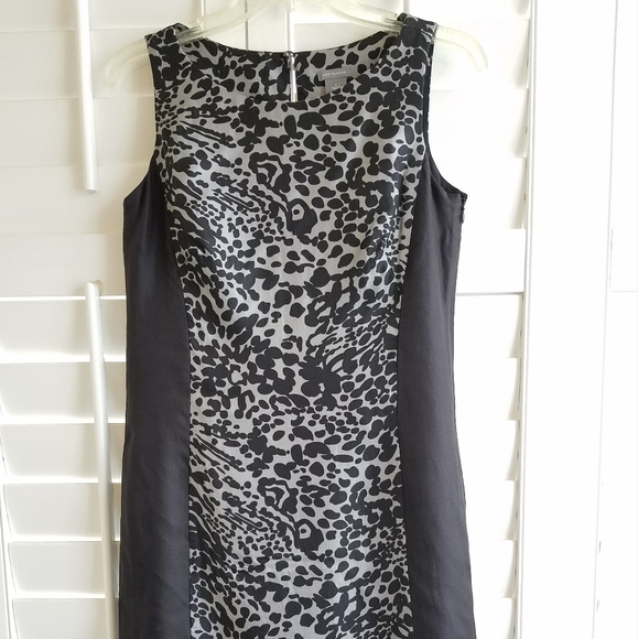 NEW - Ann Taylor Black and Gray Animal-Print Shift Dress -- Size 2 - Picture 6 of 7